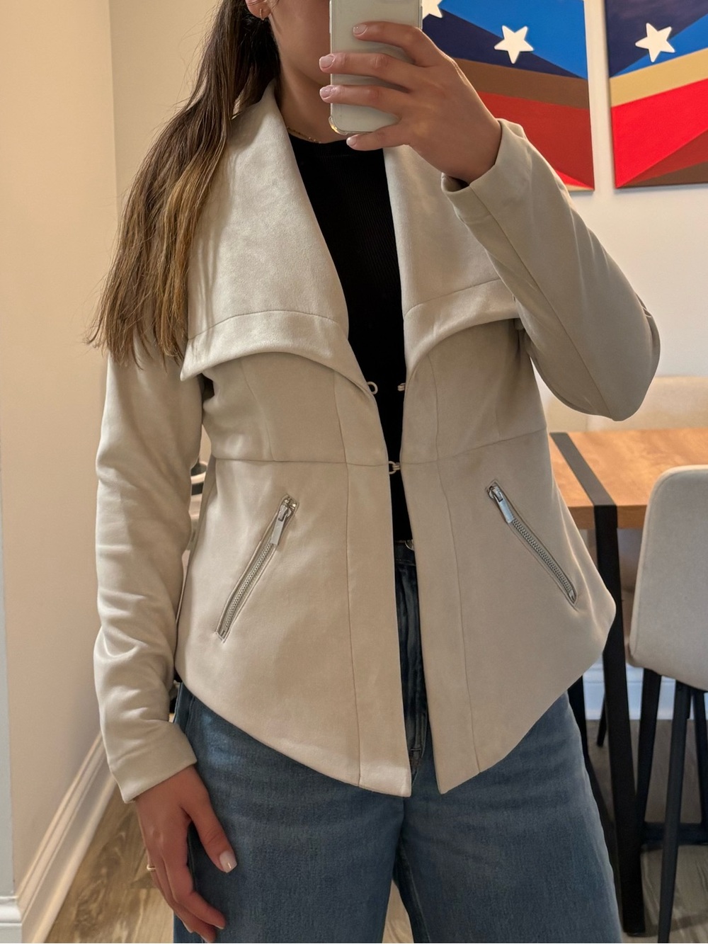 *TORRID* Women's Cream Draped Collar Jacket